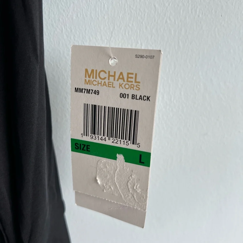 Michael Kors Women’s Side-Tie Swim Cover-Up Black Size Large